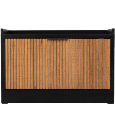 Zapatero de madera negro con puerta abatible estilo industrial 1
