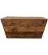 Mesa de centro cuadrada madera reciclada pino color nogal 1
