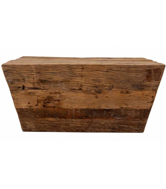 Mesa de centro cuadrada madera reciclada pino color nogal 1