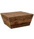 Mesa de centro cuadrada madera reciclada pino color nogal
