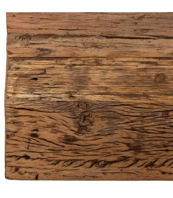 Mesa de centro cuadrada madera reciclada pino color nogal 5