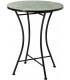 Set mesa y 2 sillas plegables exterior metal cerámica verde clásico 3