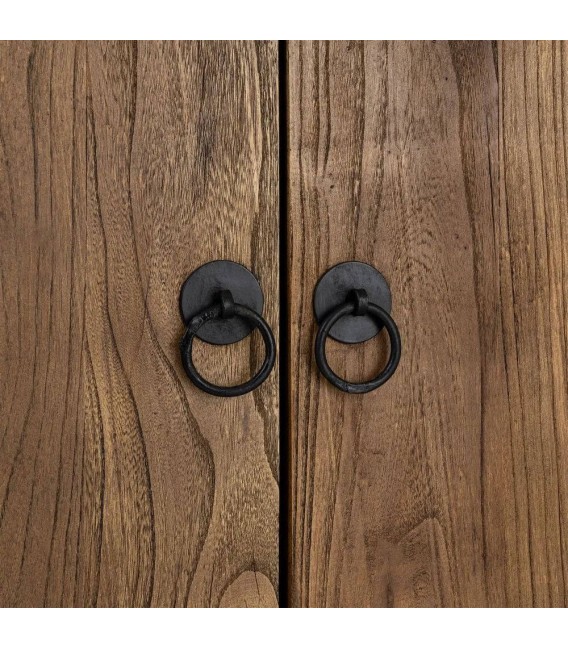 Aparador de madera reciclada nogal seis puertas y cuatro cajones 6