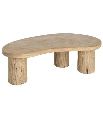 Mesa de centro de madera maciza de olmo natural estilo boho