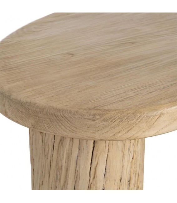 Mesa de centro de madera maciza de olmo natural estilo boho 2