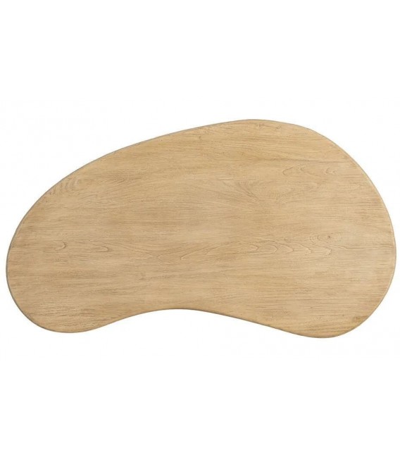 Mesa de centro de madera maciza de olmo natural estilo boho 5