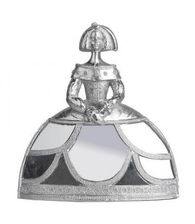 Figura decorativa menina clásica chic en resina plata con espejo