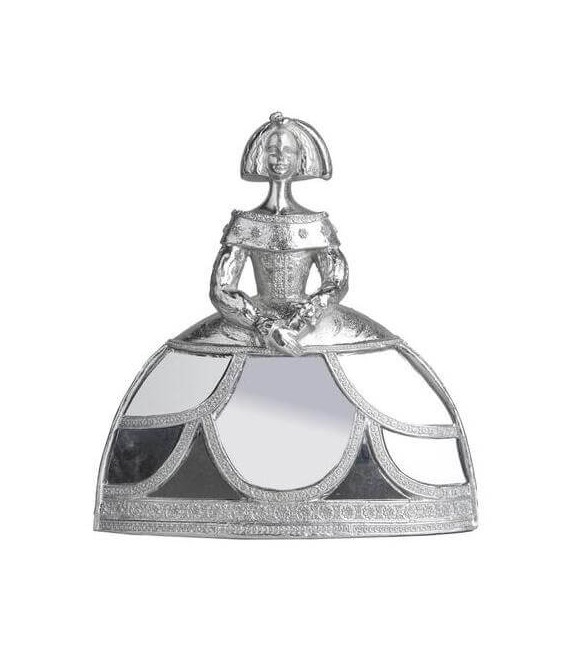 Figura decorativa menina clásica chic en resina plata con espejo