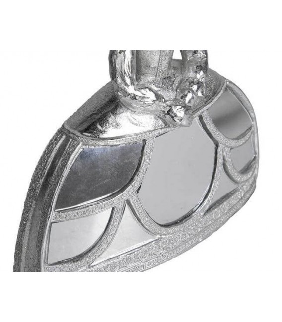 Figura decorativa menina clásica chic en resina plata con espejo 2