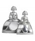 Figura decorativa menina clásica chic en resina plata con espejo 3