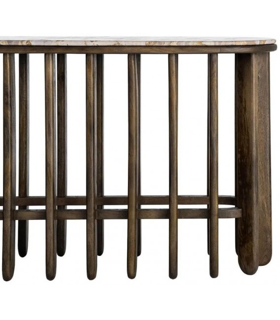 Consola de entrada de madera mango con mármol estilo moderno 5
