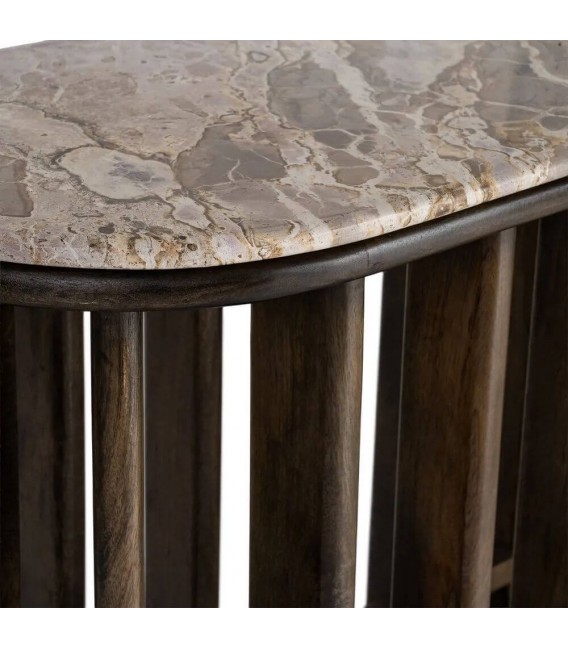 Consola de entrada de madera mango con mármol estilo moderno 8
