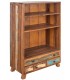 Estantería baja madera reciclada decapada multicolor estilo vintage