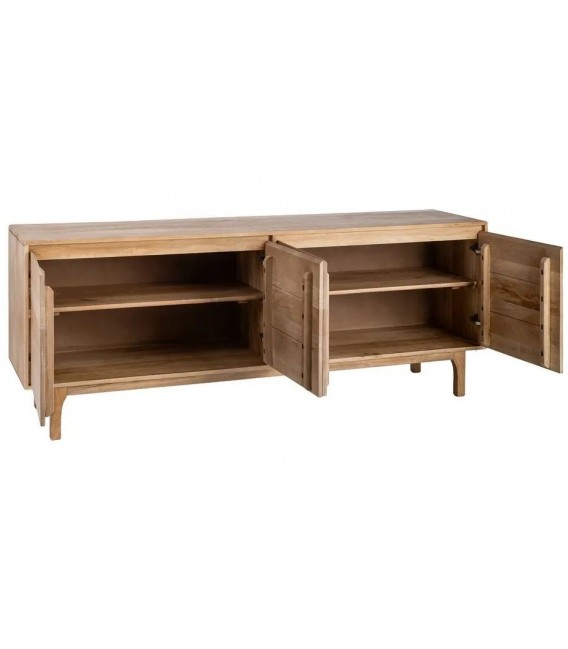 Aparador madera mango de cuatro puertas estilo boho natural 2