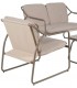 Set exterior sofá 2 plazas sillones mesa acero beige moderno