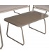 Set exterior sofá 2 plazas sillones mesa acero beige moderno 2