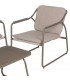 Set exterior sofá 2 plazas sillones mesa acero beige moderno 4