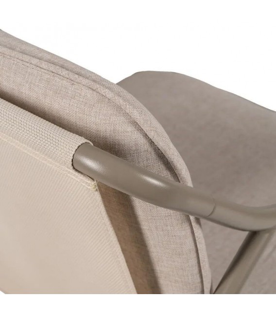 Set exterior sofá 2 plazas sillones mesa acero beige moderno 7