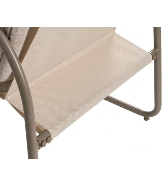 Set exterior sofá 2 plazas sillones mesa acero beige moderno 8