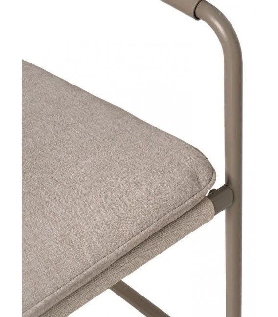Set exterior sofá 2 plazas sillones mesa acero beige moderno 9
