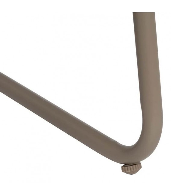 Set exterior sofá 2 plazas sillones mesa acero beige moderno 11