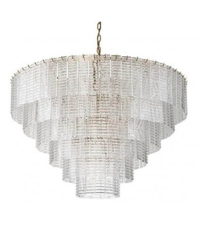 Lámpara de techo XL de cristal y metal dorado estilo clásico chic