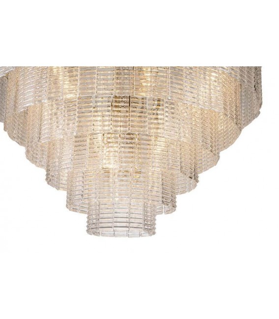 Lámpara de techo XL de cristal y metal dorado estilo clásico chic 2