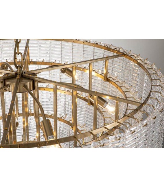 Lámpara de techo XL de cristal y metal dorado estilo clásico chic 3