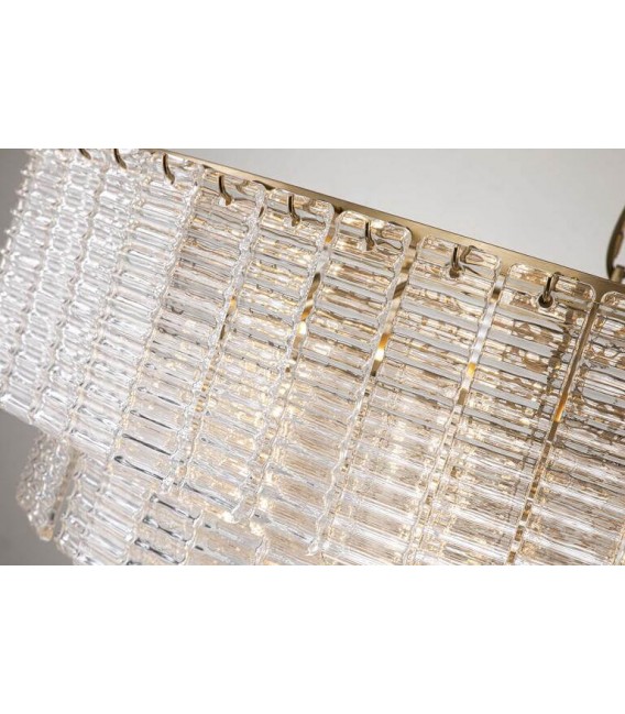 Lámpara de techo XL de cristal y metal dorado estilo clásico chic 4