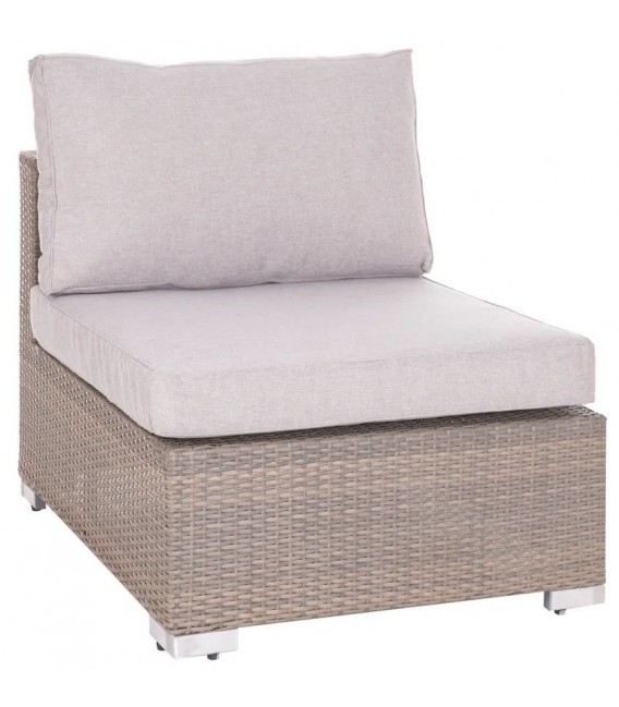 Sofá rinconera de exterior ratán natural con mesa de cristal 2