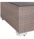 Sofá rinconera de exterior ratán natural con mesa de cristal 4