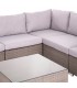 Sofá rinconera de exterior ratán natural con mesa de cristal 5