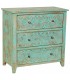 Cómoda madera maciza de mango tallada verde decapada clásico vintage