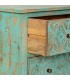Cómoda madera maciza de mango tallada verde decapada clásico vintage 4