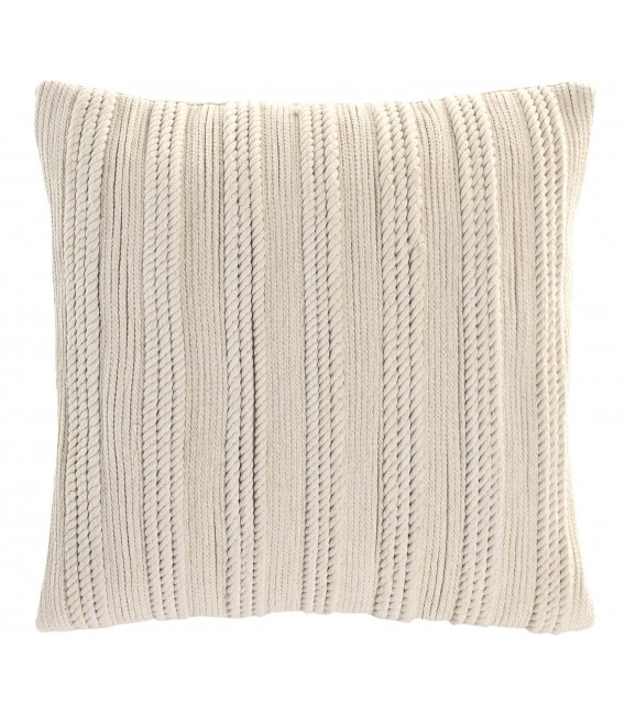 Set 2 cojines macramé algodón beige desenfundables ibicenco