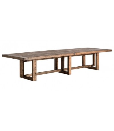 Mesa de comedor XXL madera maciza olmo estilo boho natural
