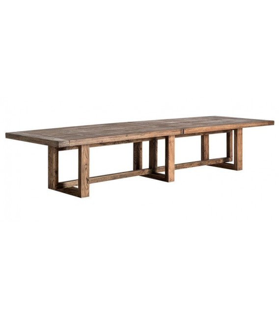 Mesa de comedor XXL madera maciza olmo estilo boho natural