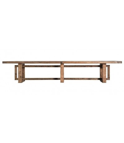 Mesa de comedor XXL madera maciza olmo estilo boho natural 1