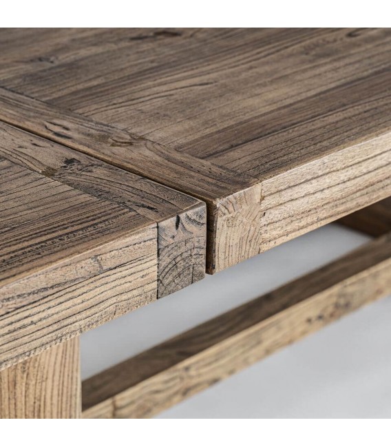 Mesa de comedor XXL madera maciza olmo estilo boho natural 4