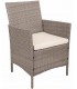 Set mesa y dos sillones de ratán sintético gris cojines crudo 2