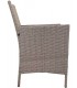 Set mesa y dos sillones de ratán sintético gris cojines crudo 3