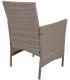 Set mesa y dos sillones de ratán sintético gris cojines crudo 4