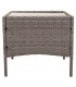 Set mesa y dos sillones de ratán sintético gris cojines crudo 6