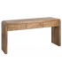 Consola de entrada de madera maciza mango nogal tres cajones