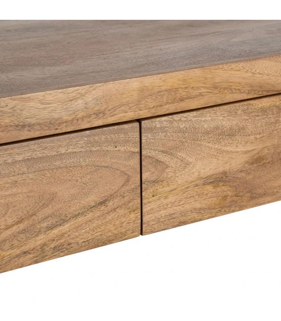 Consola de entrada de madera maciza mango nogal tres cajones 8