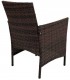 Set exterior de ratán sintético nogal con mesa y dos sillones 2