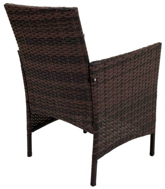 Set exterior de ratán sintético nogal con mesa y dos sillones 2