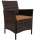 Set exterior de ratán sintético nogal con mesa y dos sillones 1