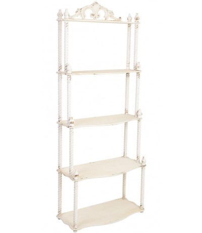 Estantería color blanco roto rozado de madera estilo romántico 1