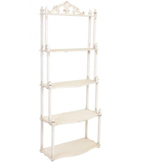 Estantería color blanco roto rozado de madera estilo romántico 1